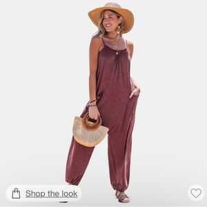 Cupshe Casual Burgundy/ Maroon Jumpsuit